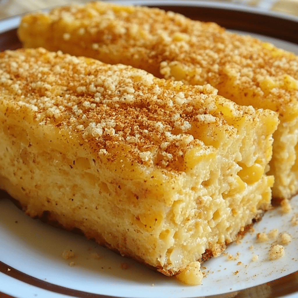 Un plato de pan de elote, perfecto para disfrutar con un café, receta de Chef Goya