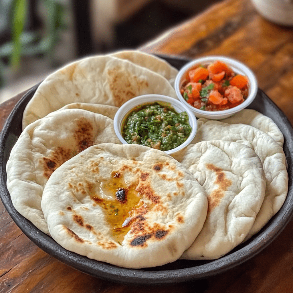 Un plato con pan pita, fácil y rápido de hacer en casa, receta de Chef Goya.