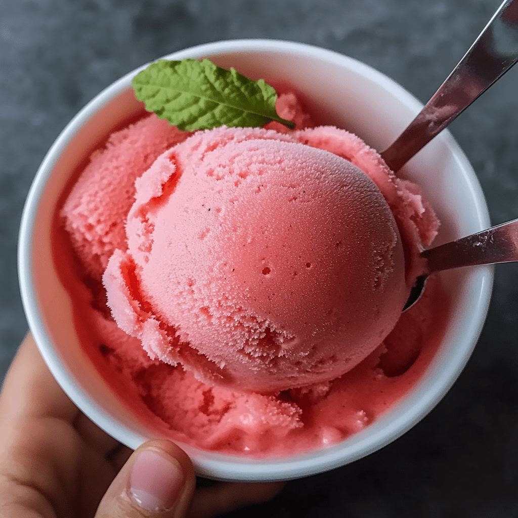 Un helado de sandia, súper refrescante y fácil de hacer, receta de Chef Goya.