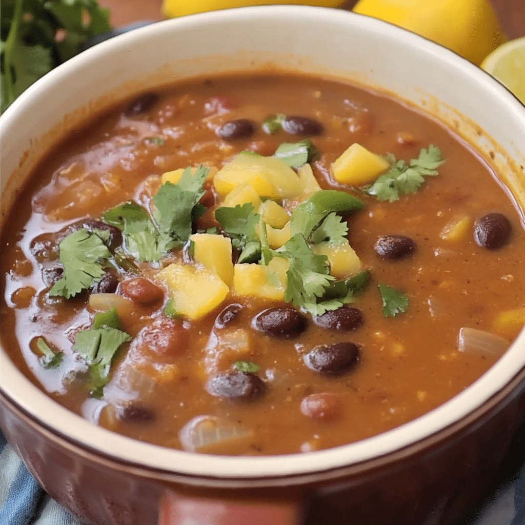 Un plato de sopa de frijoles, si deseas una receta facil de preparar, receta de Chef Goya.