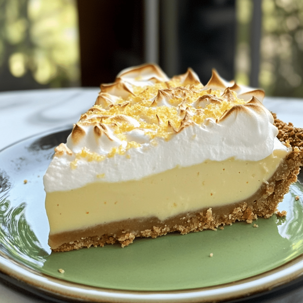 Un plato con un pie de limon, ideal si deseas un postre fresco y con un toque ácido, receta de Chef Goya.