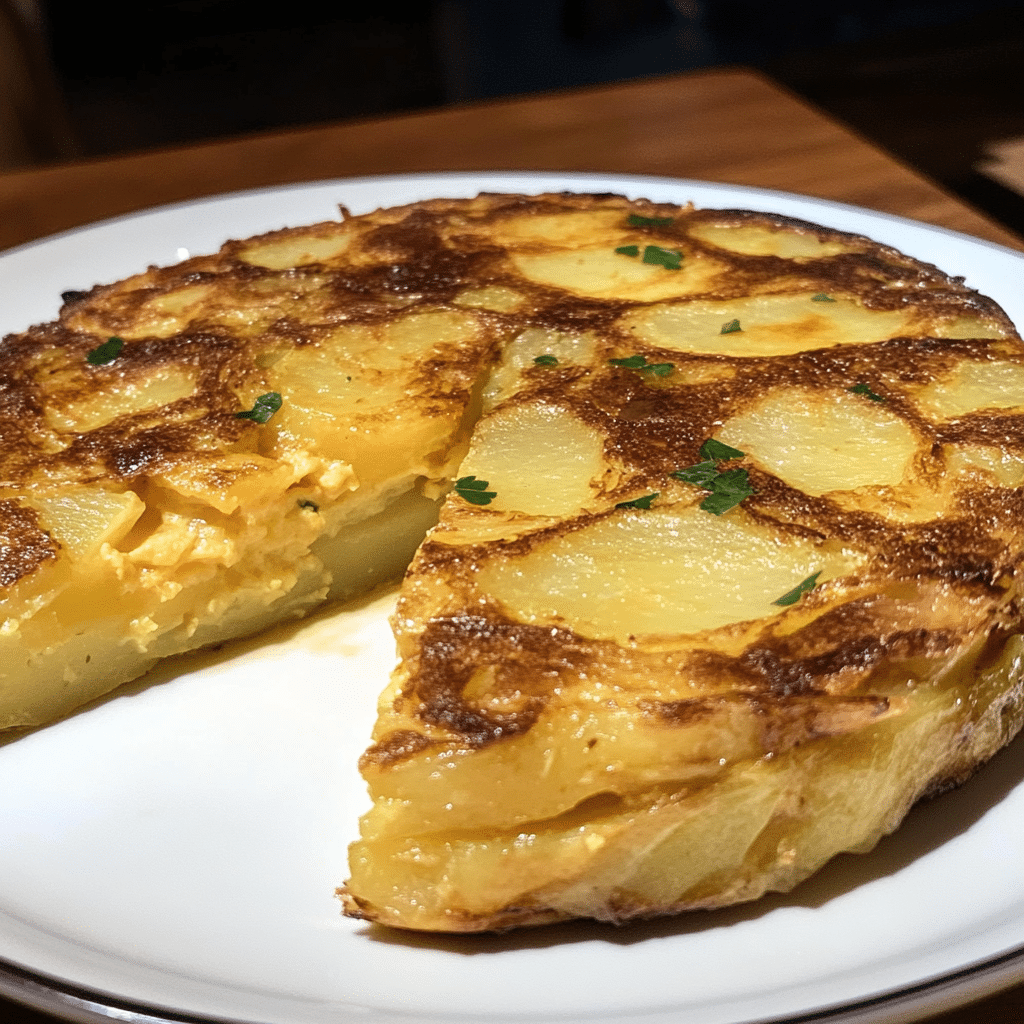 Un plato con tortilla española, si deseas una cena rápida y fácil de hacer, receta de Chef Goya.