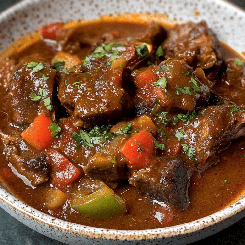 Un plato con rabo encendido, si buscas una receta deliciosa para hacer, receta de Chef Goya.