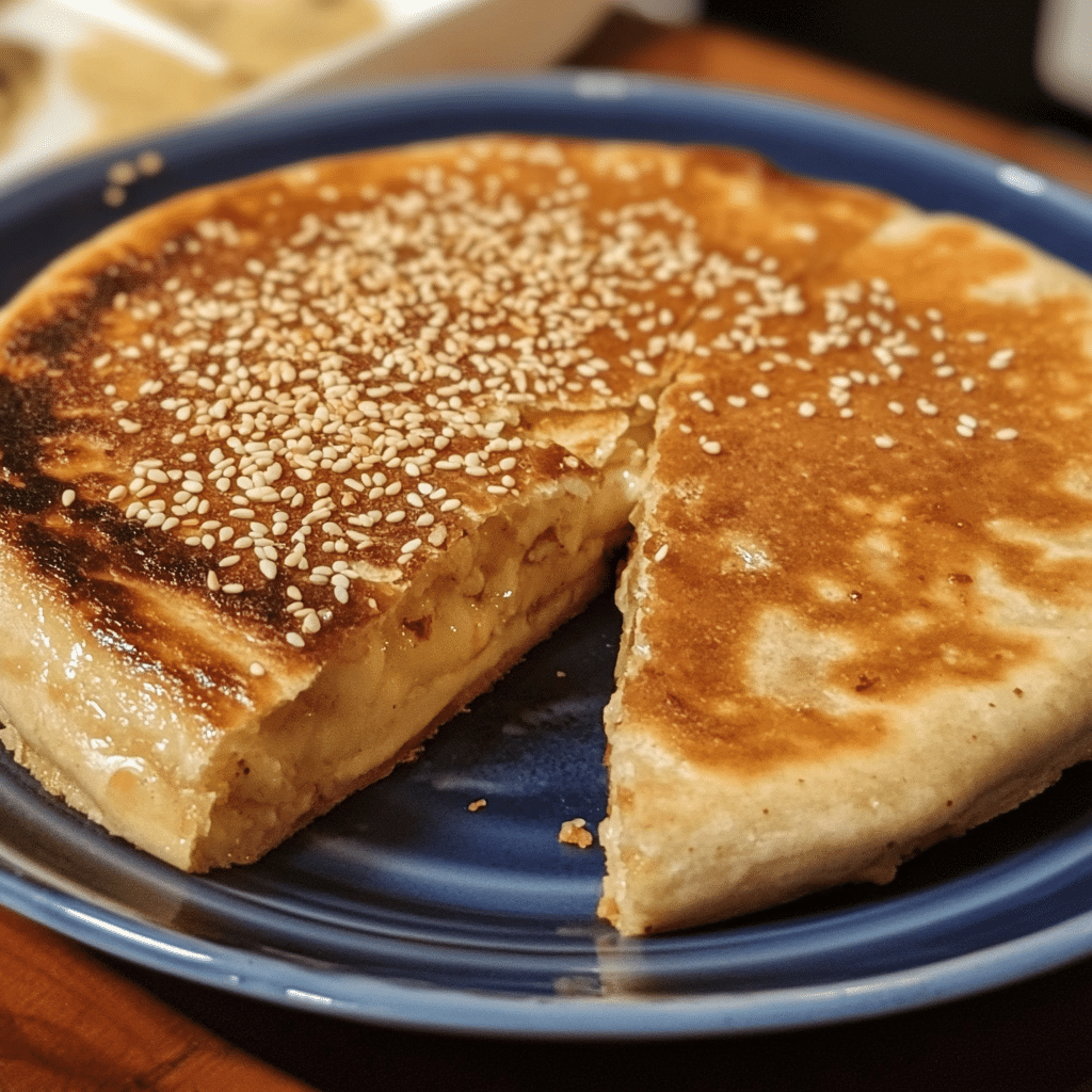 Un plato con quesadilla salvadoreña, si deseas una receta sencilla y deliciosa de hacer, receta de Chef Goya.