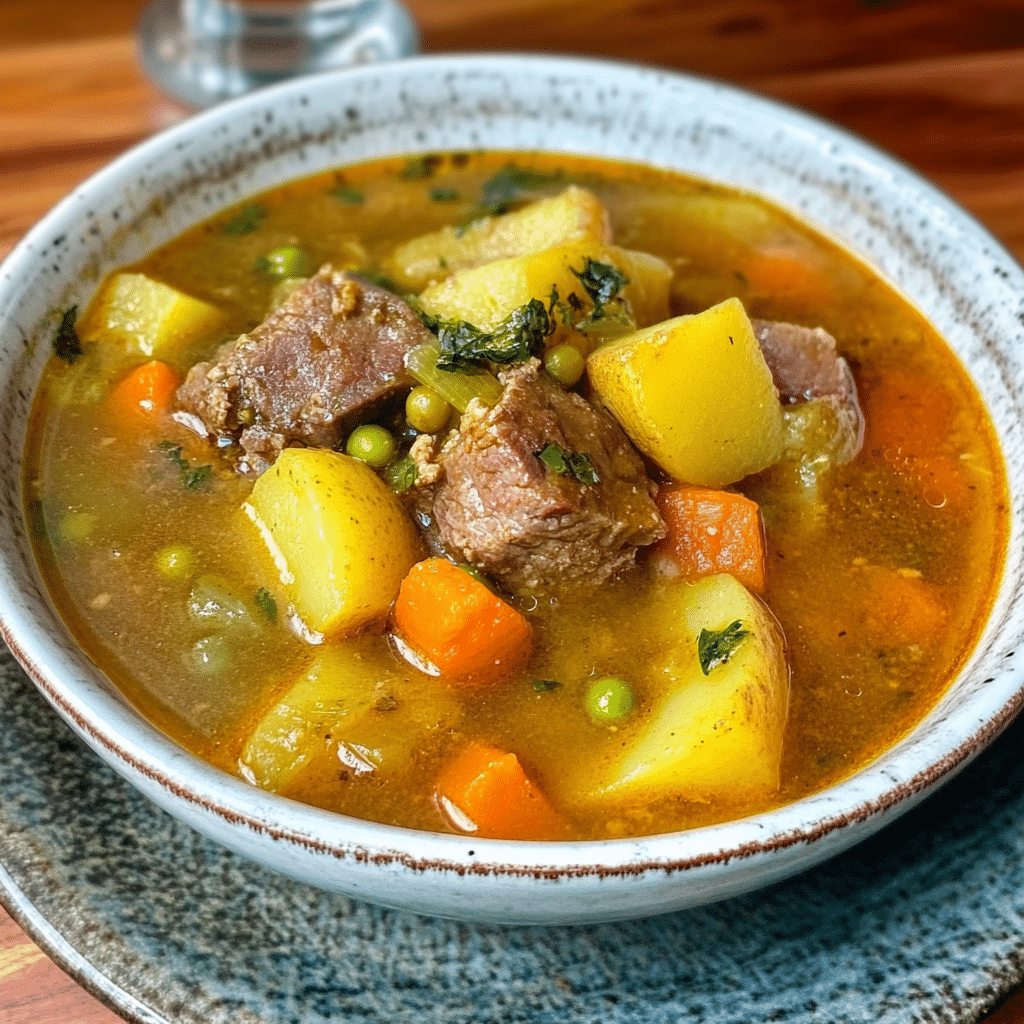 Un plato con caldosa cubana, si deseas una receta de sopa facil de hacer, receta de Chef Goya.