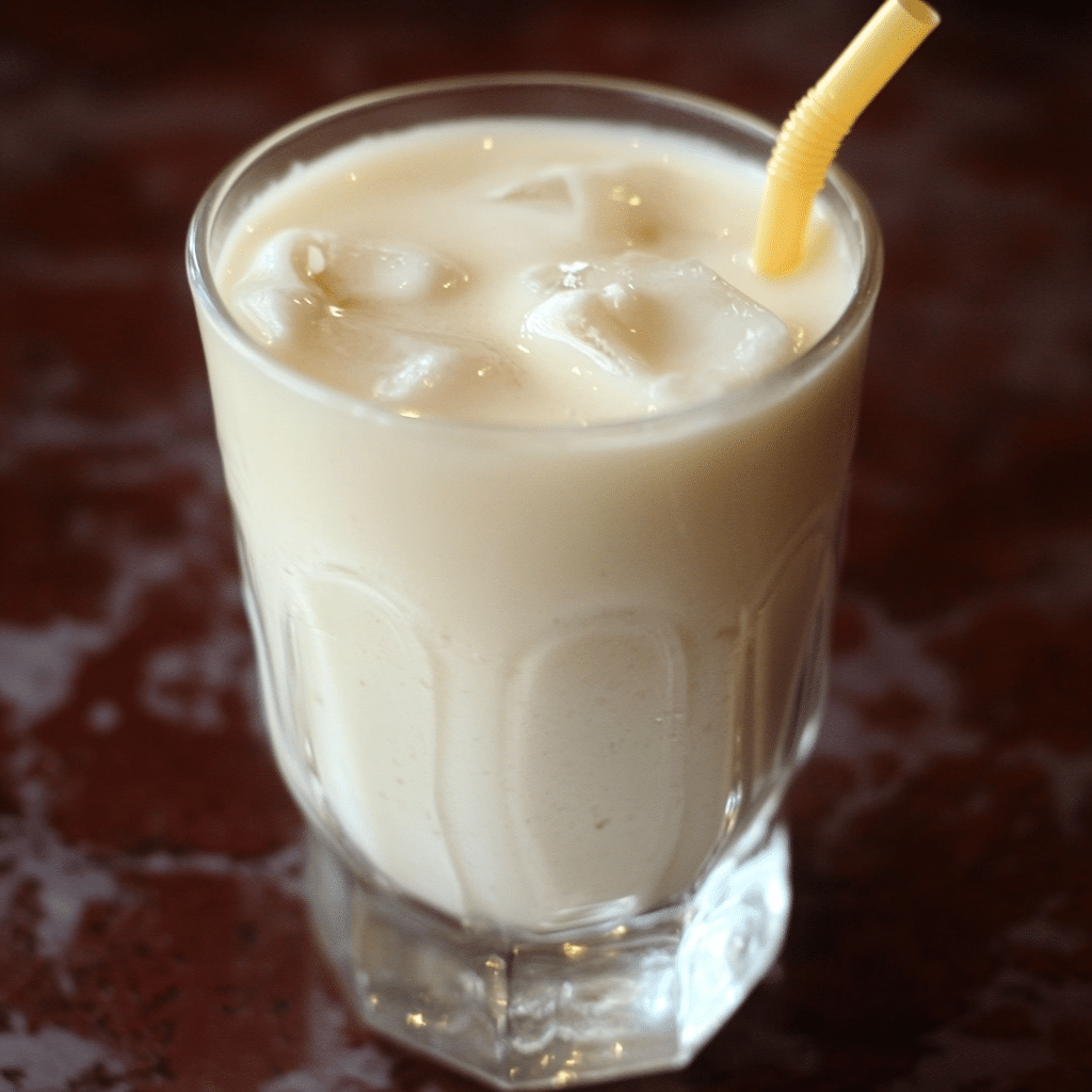 Un vaso de Champola de Guanabana, si deseas una bebida rica y cremosa, receta de Chef Goya.